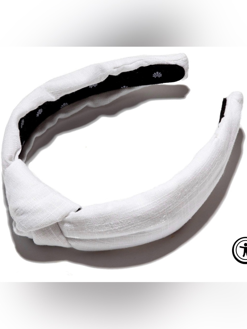 Lele Sadoughi White Linen Knotted Headband NWT - Picture 2 of 5